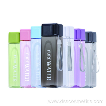 480ml Transparent instant cups square plastic water cups BPA free water bottle